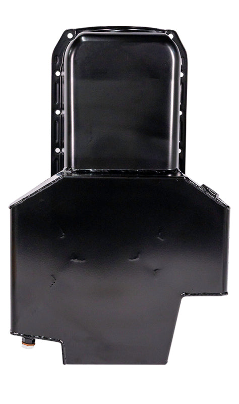 Moroso 80-85 Chevy SBC/Dart (w/2 Pc Seal/Low Clearance) Wet Sump 7qt 7in Steel Oil Pan - Black Oil Pans Moroso
