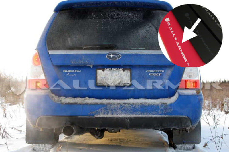 Rally Armor 03-08 Subaru Forester Red UR Mud Flap w/ White Logo Mud Flaps Rally Armor