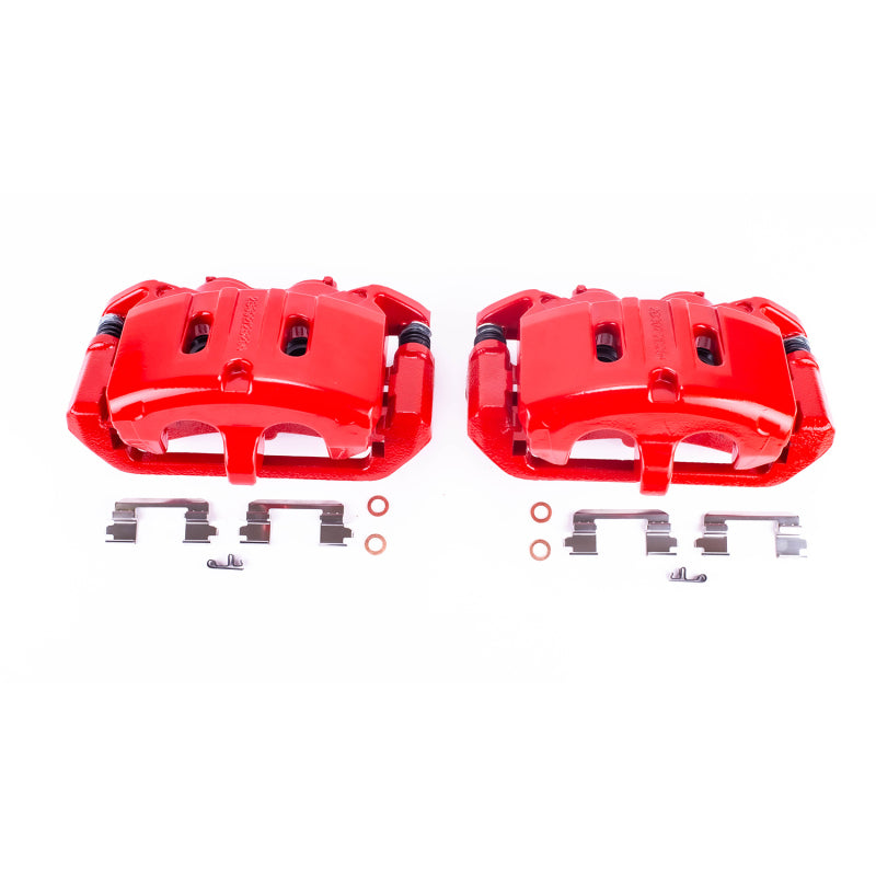 Power Stop 15-17 Ford Mustang Front Red Calipers w/Brackets - Pair Brake Calipers - Perf PowerStop