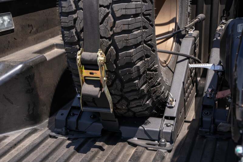 DV8 Offroad Truck Bed Universal Tire Carrier & Accessory Mount Chase Racks DV8 Offroad