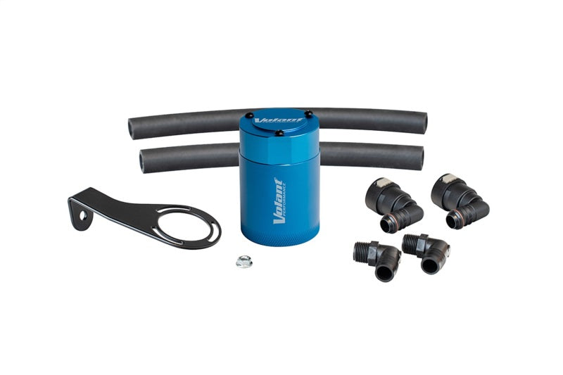 Volant 21-25 Ford Bronco 2.7L Turbo Auto 3oz Aluminum Oil Catch Can w/Mounting Bracket - Blue Oil Catch Cans Volant