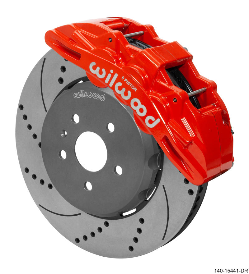 Wilwood SX6R Front Brake Kit 15in SRP Drilled/Slotted Rotor - Red Big Brake Kits Wilwood