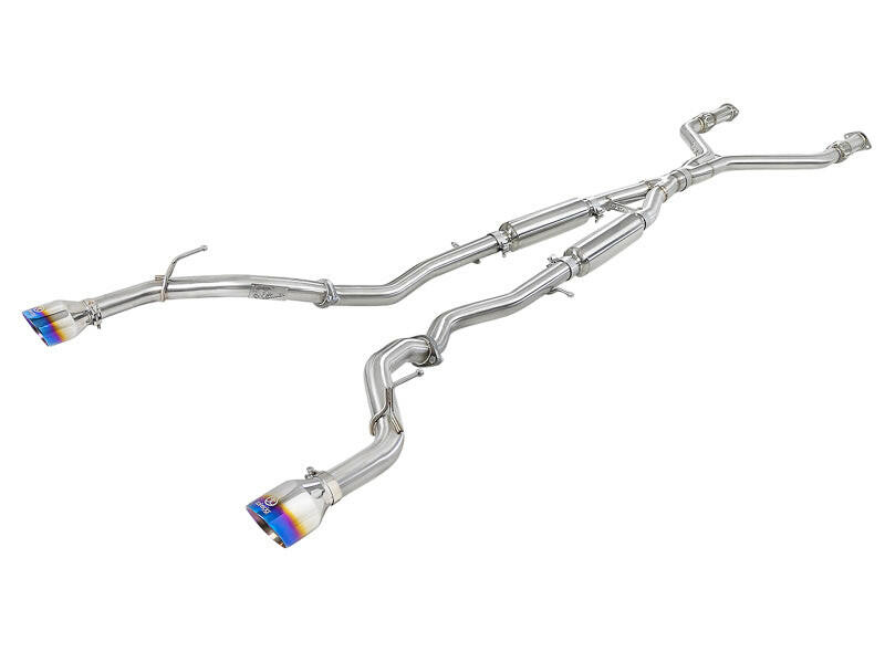 aFe Takeda 2.5in 304 SS Cat-Back Exhaust System w/ Blue Flame Tips 16-18 Infiniti Q50 V6-3.0L (tt) Catback aFe
