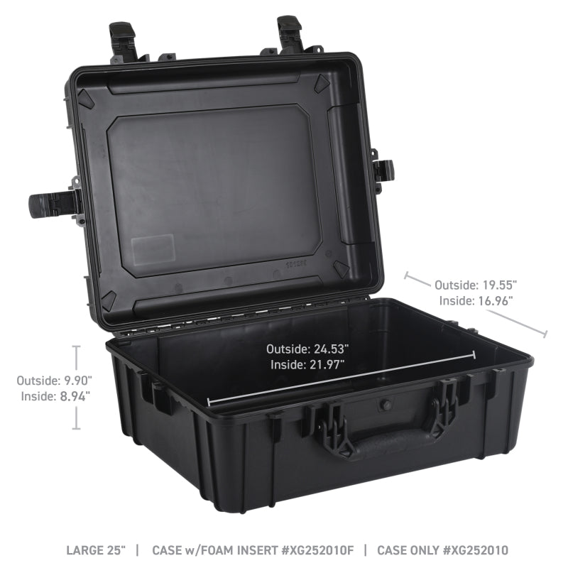 Go Rhino XVenture Gear Hard Case w/Foam - Large 25in. / Lockable / IP67 - Tex. Black Cargo Boxes & Bags Go Rhino