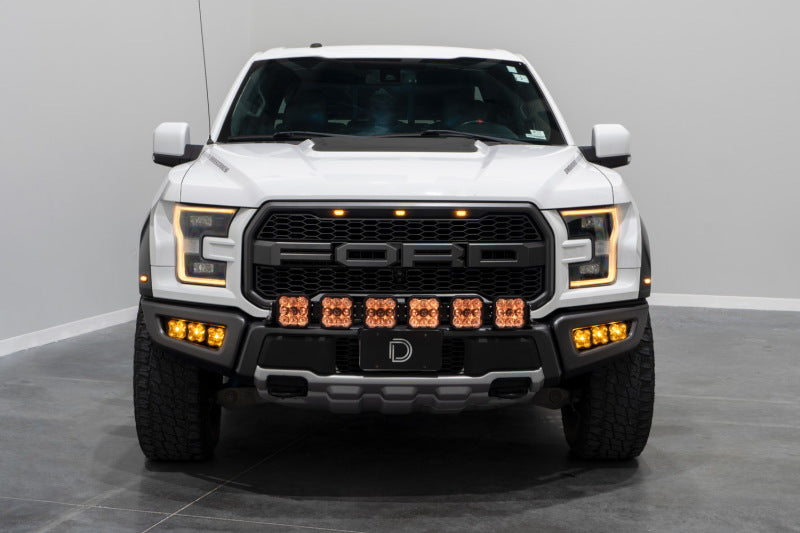Diode Dynamics 17-20 Ford Raptor SS5 Grille CrossLink Lightbar Kit - Sport Yellow Combo Light Bars & Cubes Diode Dynamics