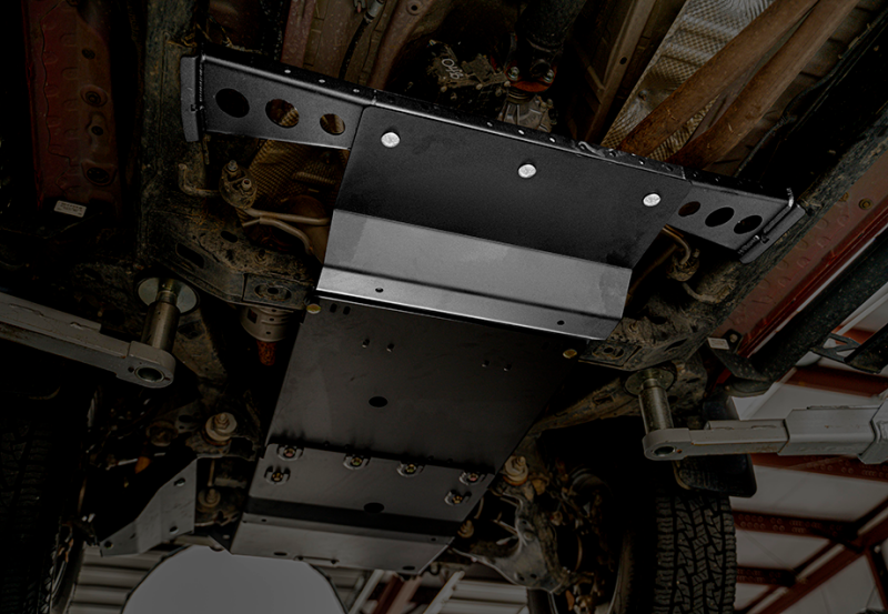 Cali Raised 16-23 Toyota Tacoma Transfer Case Skid Plate / No Manual Transmission / Steel / Raw Skid Plates Cali Raised LED