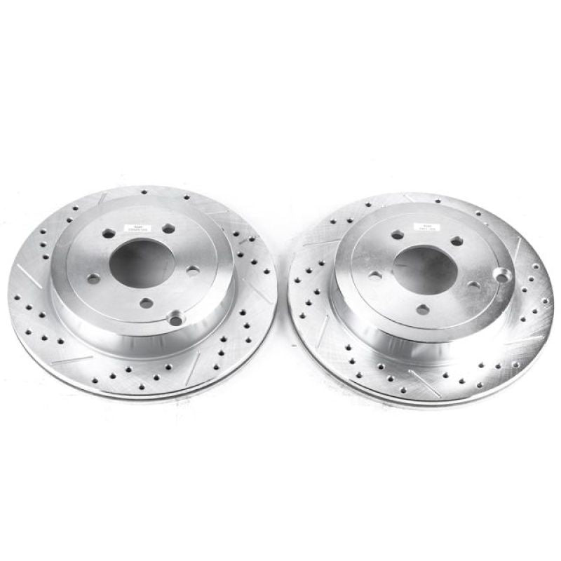 Power Stop 07-10 Ford Edge Rear Evolution Drilled & Slotted Rotors - Pair Brake Rotors - Slot & Drilled PowerStop