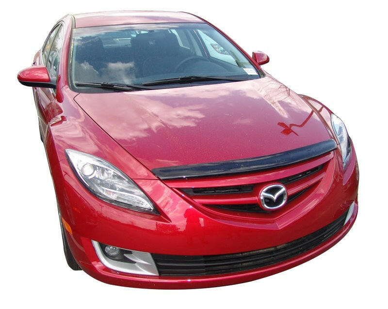 AVS 09-12 Mazda 6 Carflector Low Profile Hood Shield - Smoke Hood Deflectors AVS