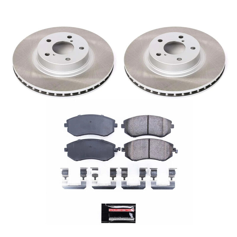 Power Stop 02-04 Subaru Legacy Front Semi-Coated Rotor Kit Brake Kits - Performance Blank PowerStop