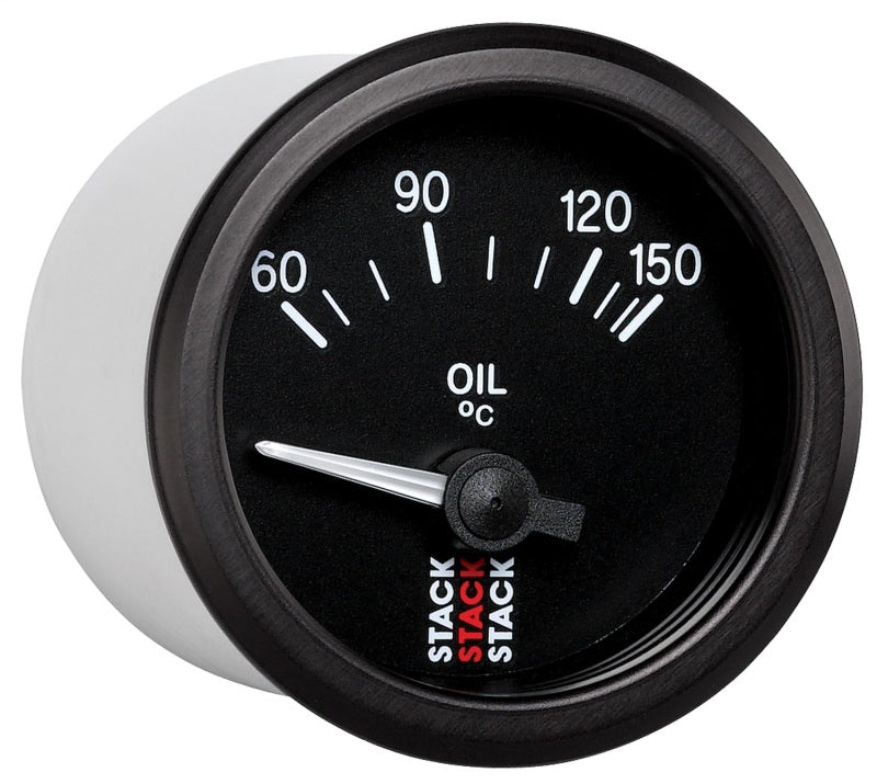 Autometer Stack 52mm 60-150 Deg C M10 Male Electric Oil Temp Gauge - Black Gauges AutoMeter