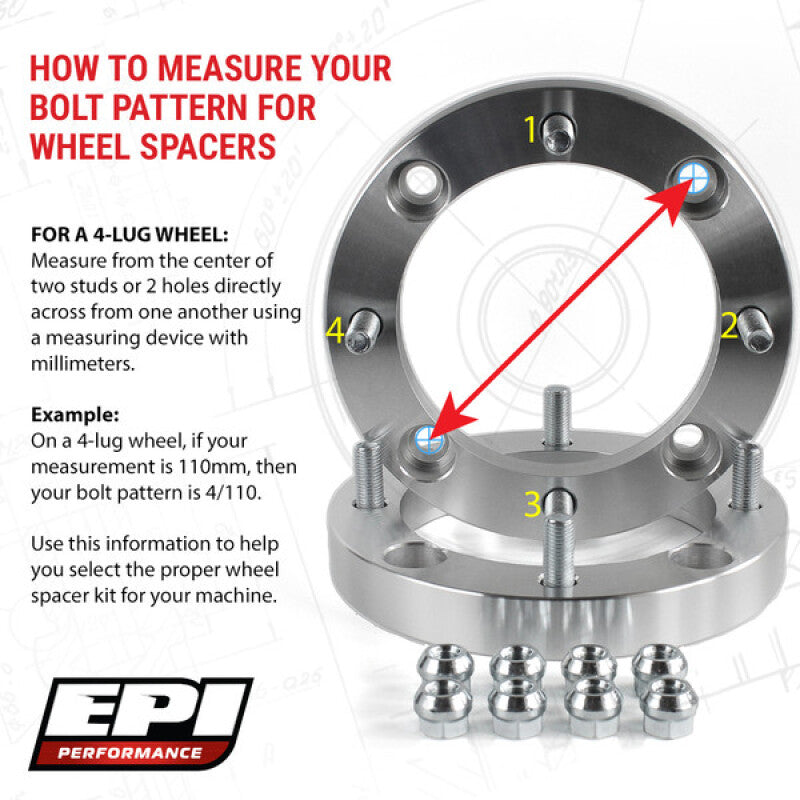 EPI 4/156 Wheel Spacer 1 in. 3-8 Stud 24 Thread Wheel Spacers & Adapters EPI