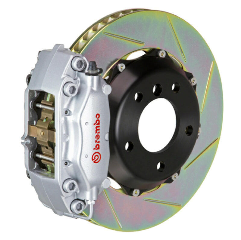 Brembo 01-07 C-Class Rr GT BBK 4Pis Cast 2pc 328x28 2pc Rotor Slotted Type1-Silver Brake Kits - Performance Slot Brembo