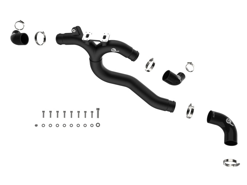 aFe 19-26 Genesis G70 V6 3.3L (tt) BladeRunner Aluminum Hot Charge Pipe - Black Air Intake Components aFe