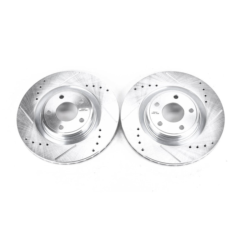 Power Stop 07-10 Chevrolet Cobalt Front Evolution Drilled & Slotted Rotors - Pair Brake Rotors - Slot & Drilled PowerStop