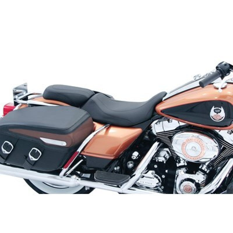 Mustang 08-21 Harley Electra Glide Std,Rd Glide,Rd King,Str Glide Tripper Pass Seat - Black Passenger Motorcycle Seats Mustang Motorcycle