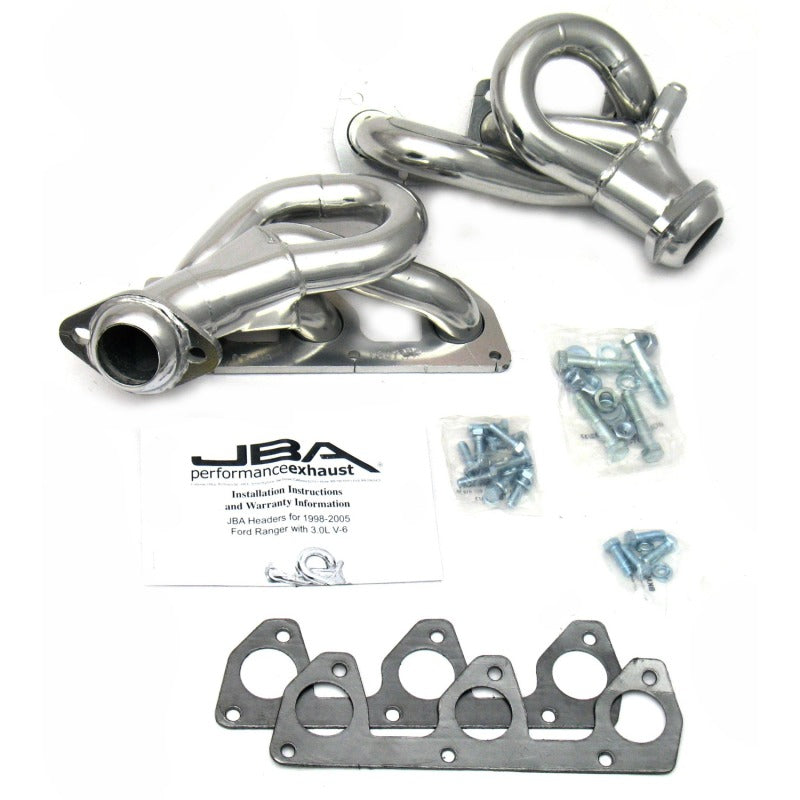 JBA 98-01 Ford Ranger 3.0L V6 w/EGR 1-1/2in Primary Silver Ctd Cat4Ward Header Headers & Manifolds JBA