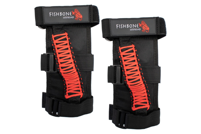 Fishbone Offroad Paracord Grab Handles w/Three Straps Red Dash & Interior Trim Fishbone Offroad