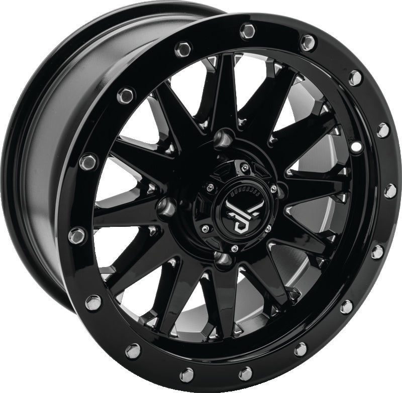 QuadBoss Wagon 14X7 - 5+2 - 4/110 - Black Machined Wheels - Cast QuadBoss