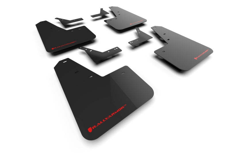 Rally Armor 21-25 Dodge Ram 1500 TRX Black UR Mud Flap - Red Logo Mud Flaps Rally Armor
