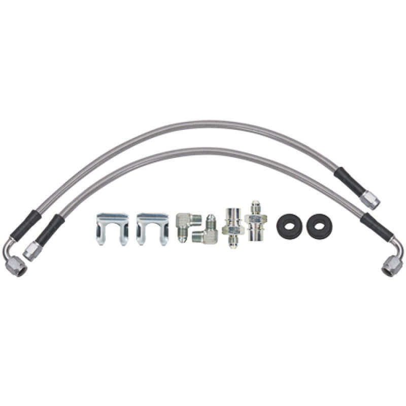 Wilwood 16in OAL Flexline -3 Hose to M10 x 1.00 to -3 Female Outlet 90 DEG 1/8 NPT Brake Line Kits Wilwood