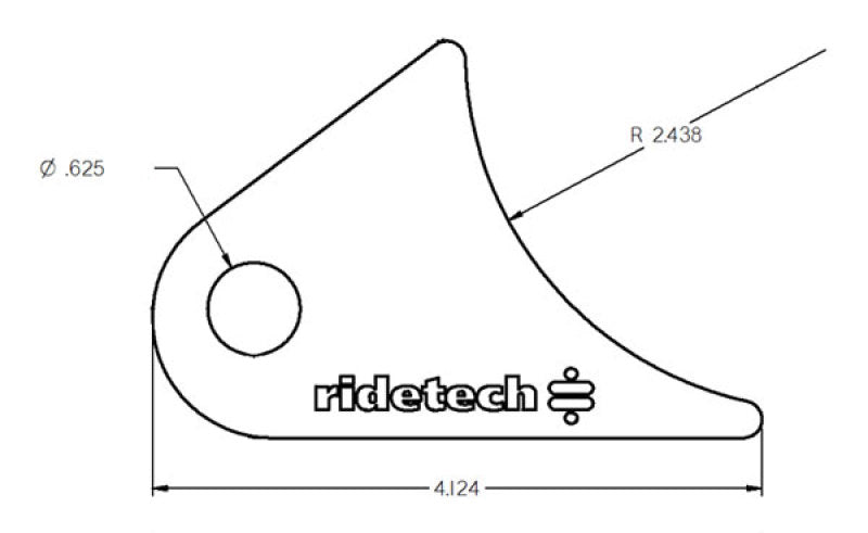 Ridetech Large Rear Axle Tab for Tri Link No Powdercoat Suspension Arms & Components Ridetech