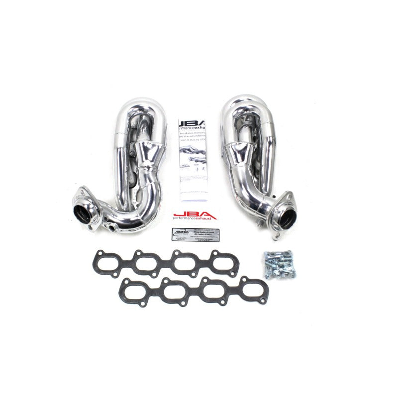 JBA 07-14 Ford GT500 5.4/5.8L 4V 1-5/8in Primary Silver Ctd Cat4Ward Header Headers & Manifolds JBA