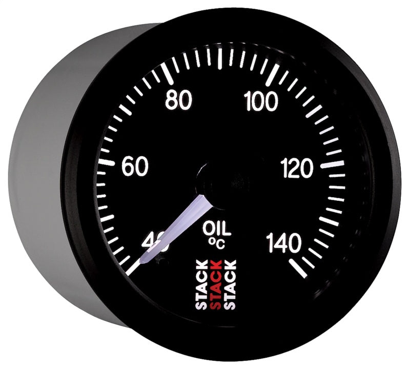Autometer Stack 52mm 40-140 Deg C 1/8in NPTF Male Pro Stepper Motor Oil Temp Gauge - Black Gauges AutoMeter
