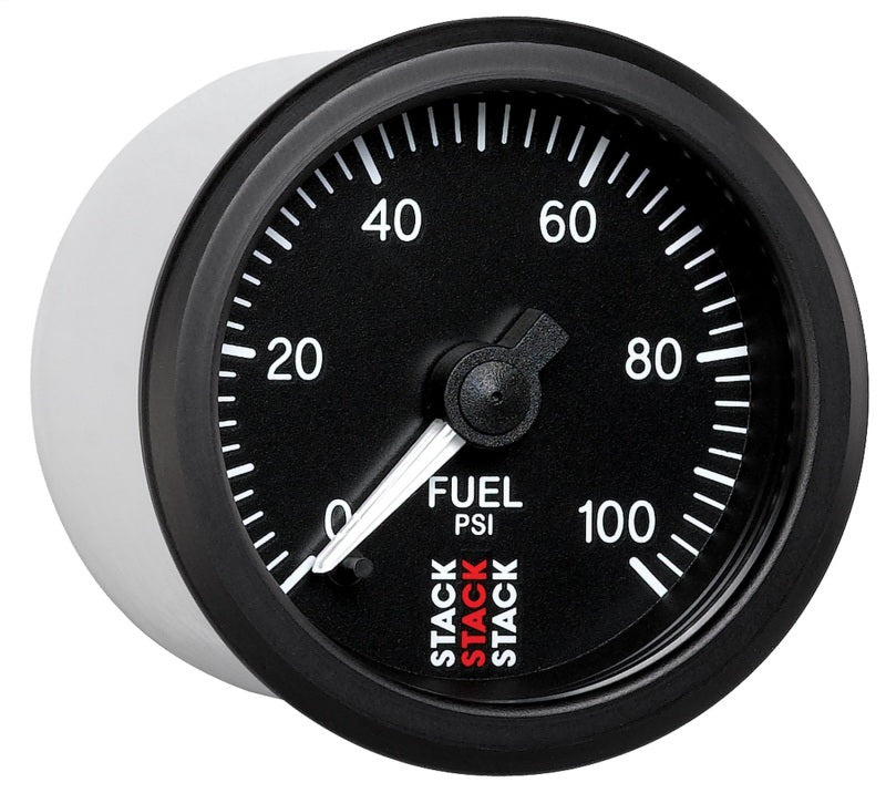 Autometer Stack 52mm 0-100 PSI 1/8in NPTF Male Pro Stepper Motor Fuel Pressure Gauge - Black Gauges AutoMeter