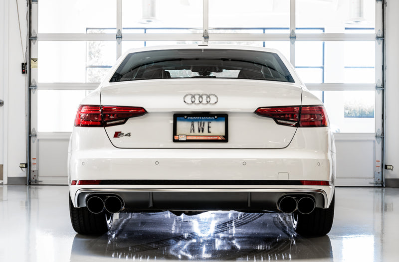 AWE Tuning Audi B9 S4 SwitchPath Exhaust - Non-Resonated (Black 102mm Tips) Catback AWE Tuning