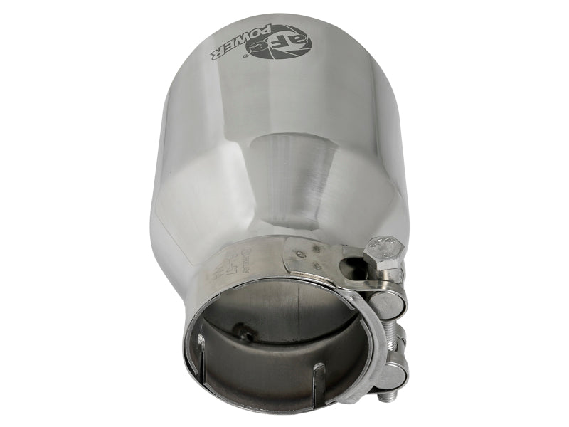 aFe MACH Force-Xp 304 SS Clamp-On Exhaust Tip 2.5in. Inlet / 4in. Outlet / 6in. L - Polished Tips aFe