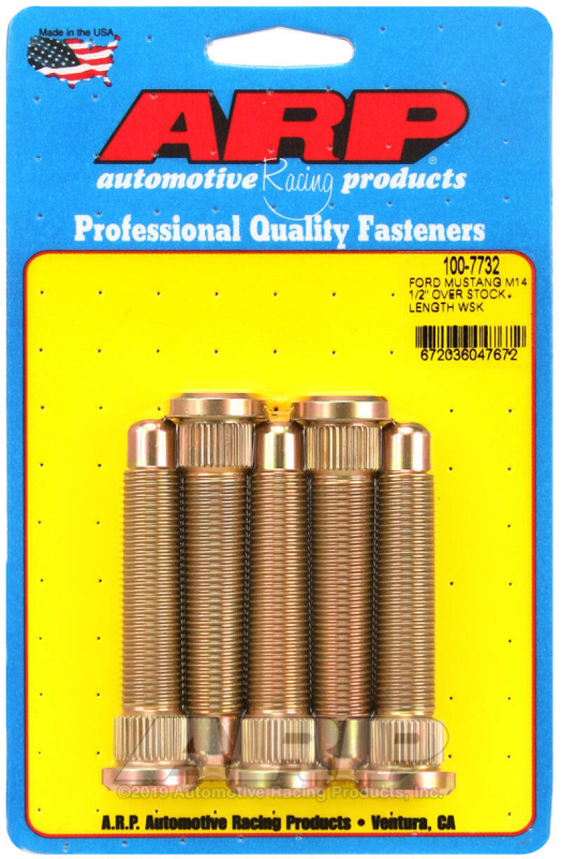 ARP 2015+ Ford Mustang GT M14 1/2in Over Stock Length Wheel Stud Kit Wheel Studs ARP