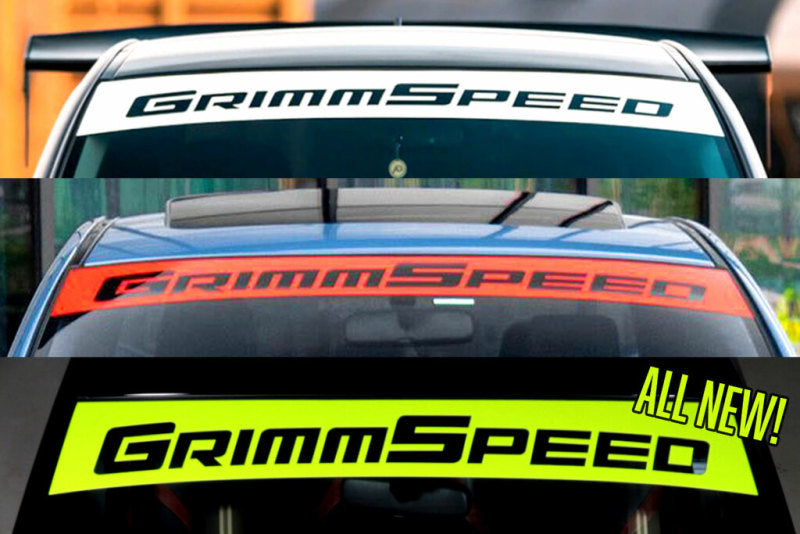 GrimmSpeed 2002+ Subaru WRX/STI / 05-09 Legacy GT Windshield Banner 43in. - White Stickers/Decals/Banners GrimmSpeed