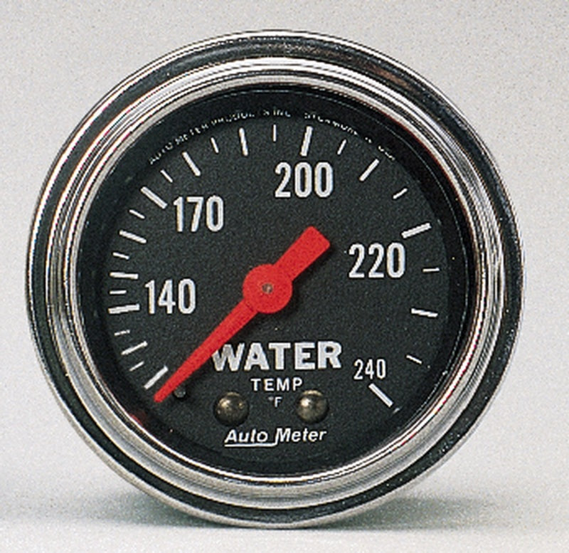 AutoMeter Gauge Water Temp 2-1/16in. 120-240 Deg. F Mechanical Traditional Chrome Gauges AutoMeter