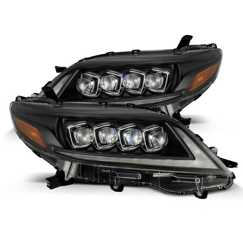 AlphaRex 2011+ Toyota Sienna NOVA LED Proj Headlights Plank Style Black w/Activ Light/Seq Signal/DRL Headlights AlphaRex