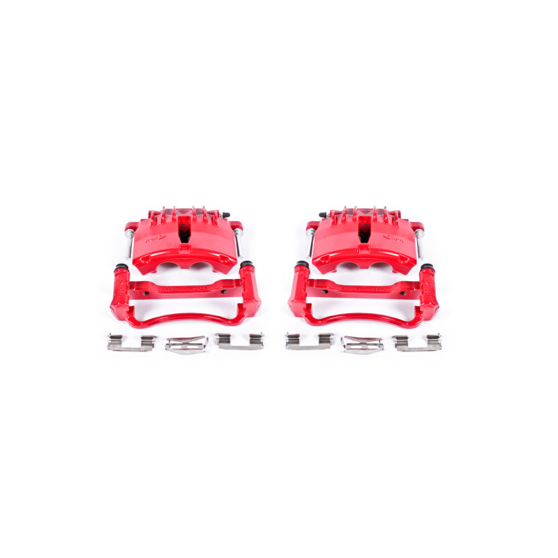 Power Stop 99-02 Ford Mustang Front Red Calipers w/Brackets - Pair Brake Calipers - Perf PowerStop