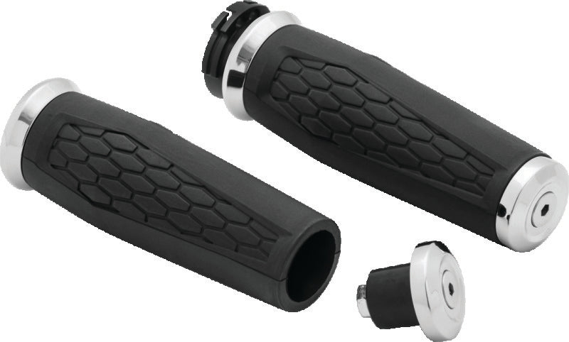 Kuryakyn Hex Grips Dual Cable Chrome Grips Kuryakyn