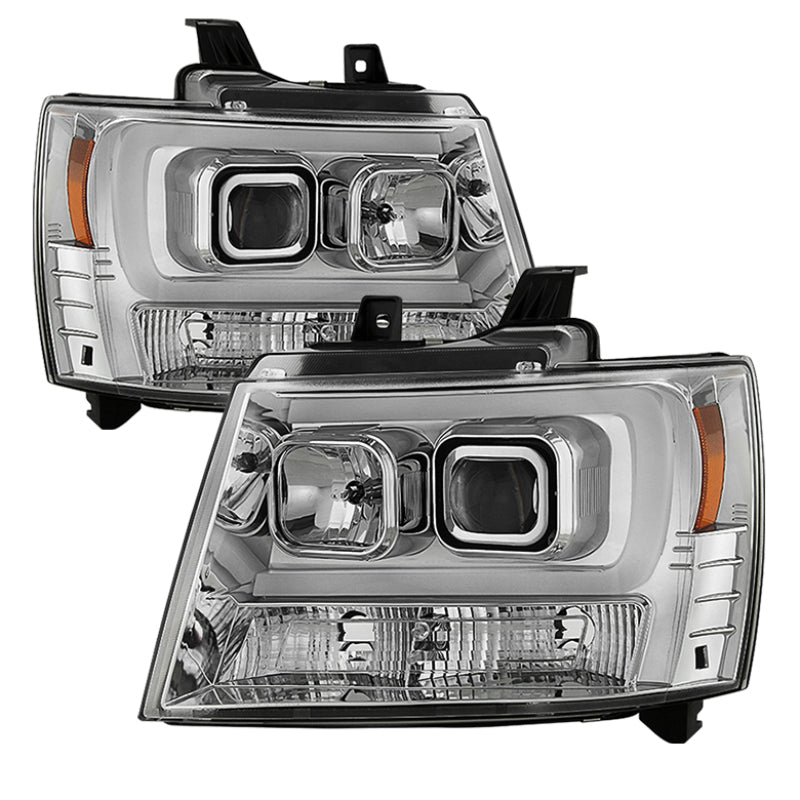 Spyder 07-14 Chevy Suburban/1500/2500/Tahoe V2 Projector Headlights Chrome PRO-YD-CSUB07V2-DRL-C Headlights SPYDER