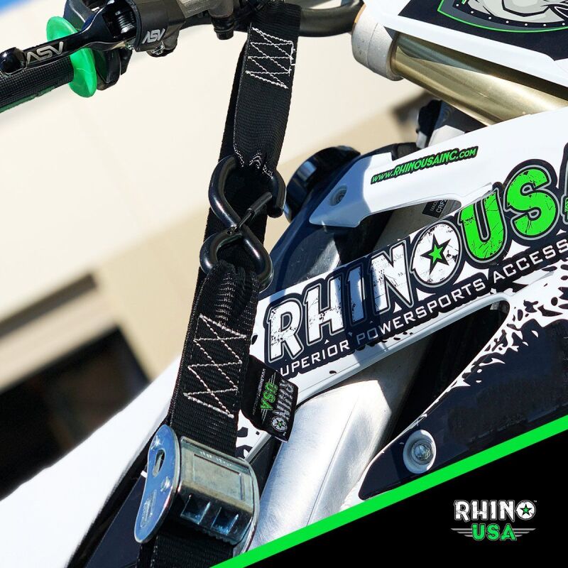 Rhino USA Cambuckle Motorcycle Tiedown Straps 2-Pack (Blue) 1.5In X 8Ft Cargo Tie-Downs Rhino USA