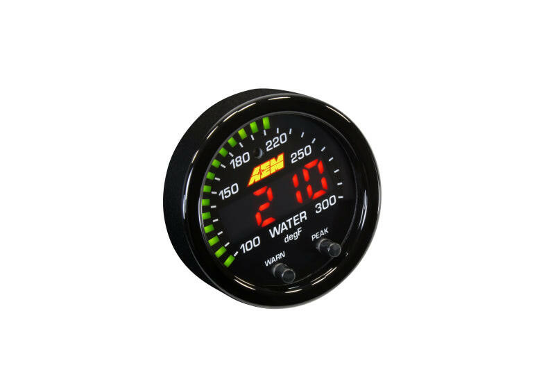 AEM X-Series Temperature 100-300F Gauge Kit (ONLY Black Bezel and Water Temp. Faceplate) Gauges AEM