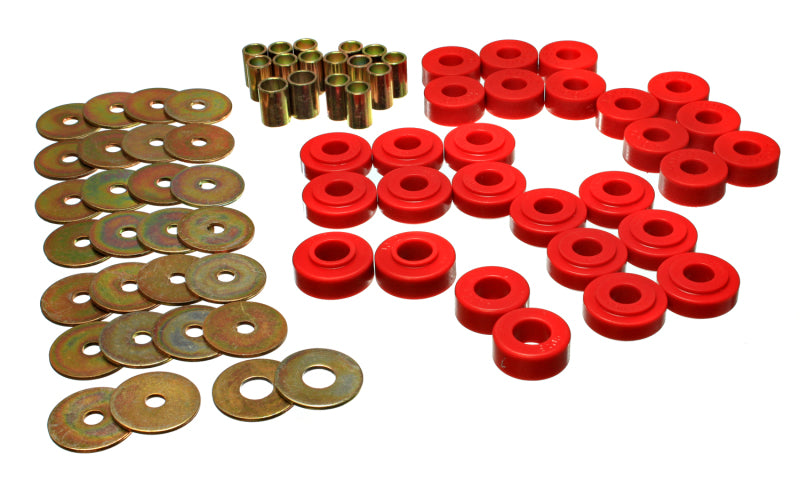 Energy Suspension Rr Spring Frame Shackle Kit - Red Bushing Kits Energy Suspension