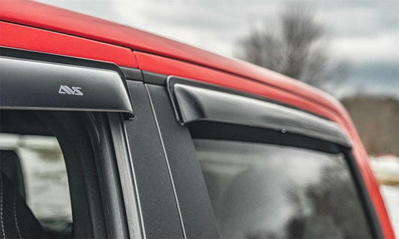 AVS 80-98 Ford F-250 Super Duty Supercrew Ventvisor Outside Mount Window Deflectors 4pc - Smoke Wind Deflectors AVS