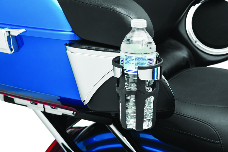 Kuryakyn Reflex Drink Holder Right Side HD Touring Passenger Mount 14 and Up Chrome Cup Holders Kuryakyn