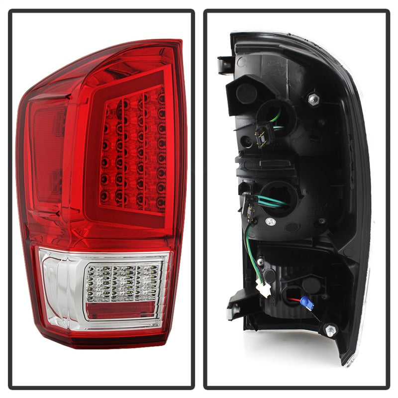 xTune 16-18 Toyota Tacoma Light Bar LED Tail Lights - Chrome (ALT-JH-TTA16-LBLED-C) Tail Lights SPYDER