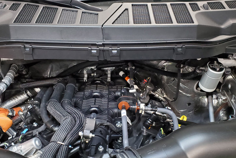 J&amp;L 2021-2025 Ford F-150 3.5L Passenger Side Oil Separator 3.0 - Clear Anodized Oil Separators J&L