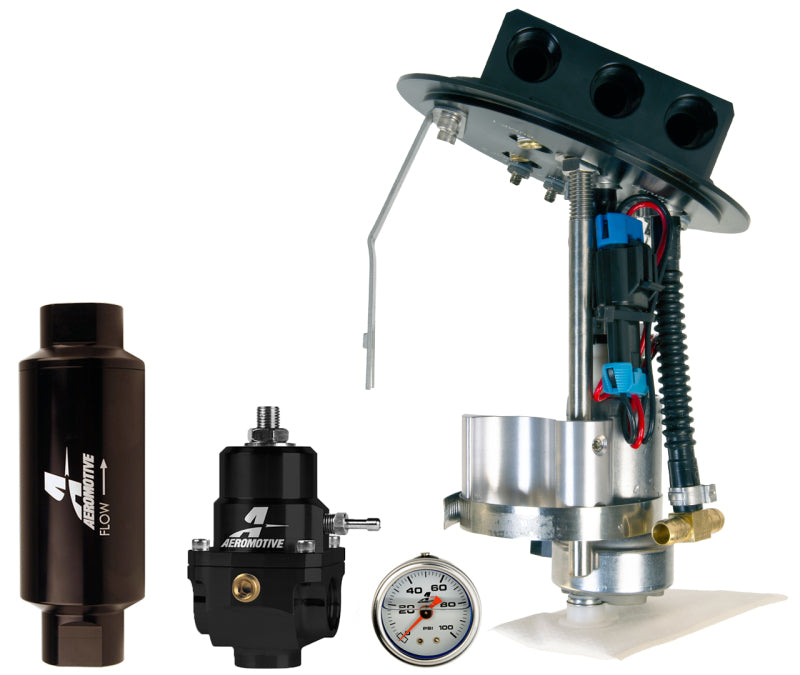 Aeromotive 11-17 Ford Mustang Drop In Kit (Pump Module/Gauge/Regulator/Filter) - Single 450 LPH Fuel Pumps Aeromotive