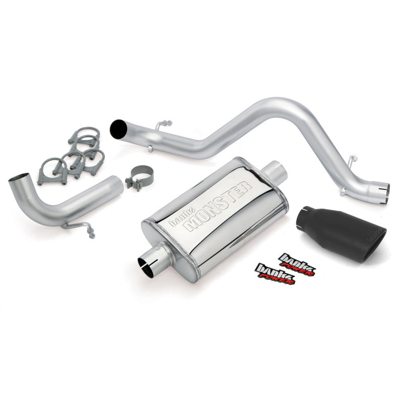 Banks Power 12-15 Jeep 3.6L Wrangler (All) - 2dr Monster Exh Sys - SS Single Exh w/ Black Tip Catback Banks Power