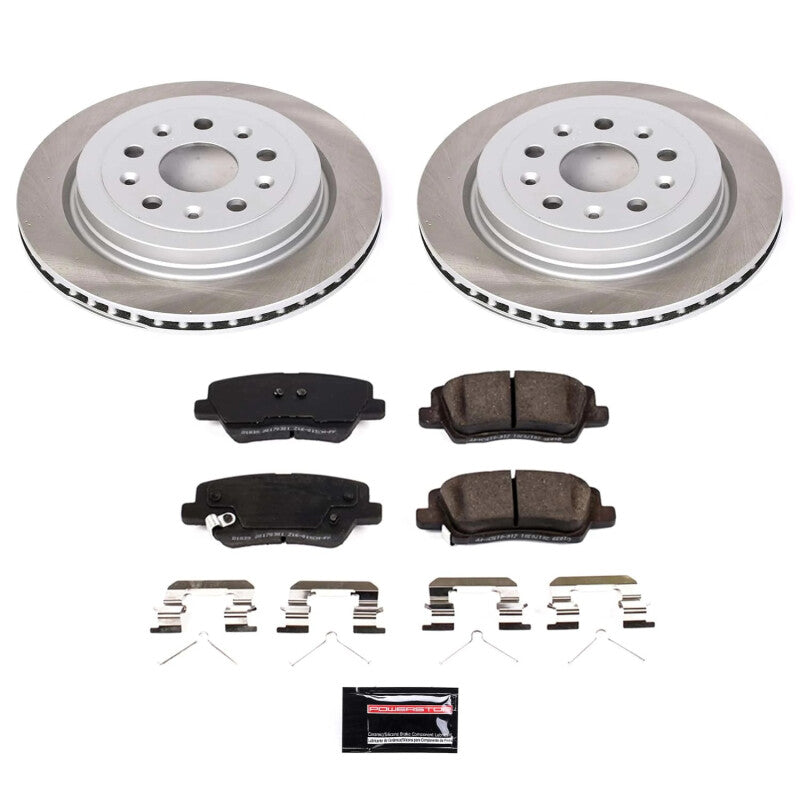 Power Stop 2019 Cadillac CTS Rear Semi-Coated Rotor Kit Brake Kits - Performance Blank PowerStop