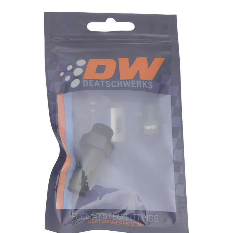 DeatschWerks 6AN ORB Male to 1/2in Male Triple Barb Fitting (Incl O-Ring) - Anodized Matte Black Fittings DeatschWerks