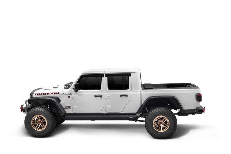 Rugged Ridge 20-22 Jeep Gladiator w/Trail Rail Sys Armis Tonneau Cover w/Max Track - Tex. Blk Tonneau Covers - Hard Fold Rugged Ridge