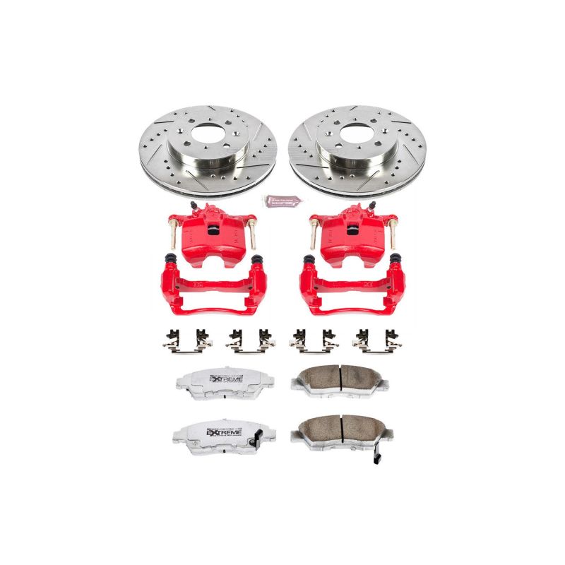 Power Stop 93-95 Honda Civic Front Z26 Street Warrior Brake Kit w/Calipers Brake Kits - Performance D&S PowerStop